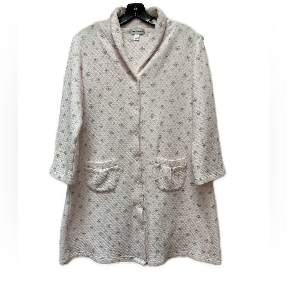 Miss Elaine Pink Floral Robe Size S